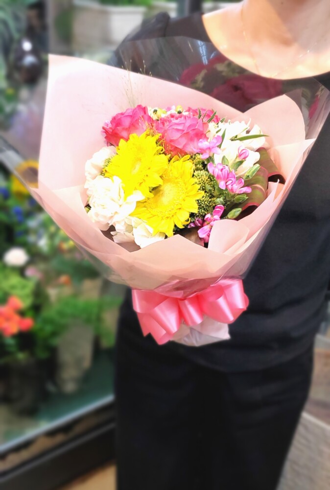 退職お祝いに 花言葉を添えて 京都四条烏丸 新町通のお花屋さん リーフガーデン